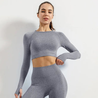 Yoga Outerwear Seamless Women's Workout Wear Activewear Workout Tops Long Sleeve - Diva Melody