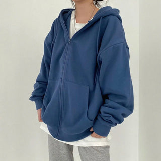 Zip - Up Pocket Oversized Sweatshirts Hooded - Diva Melody